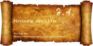 Hornung Ancilla névjegykártya